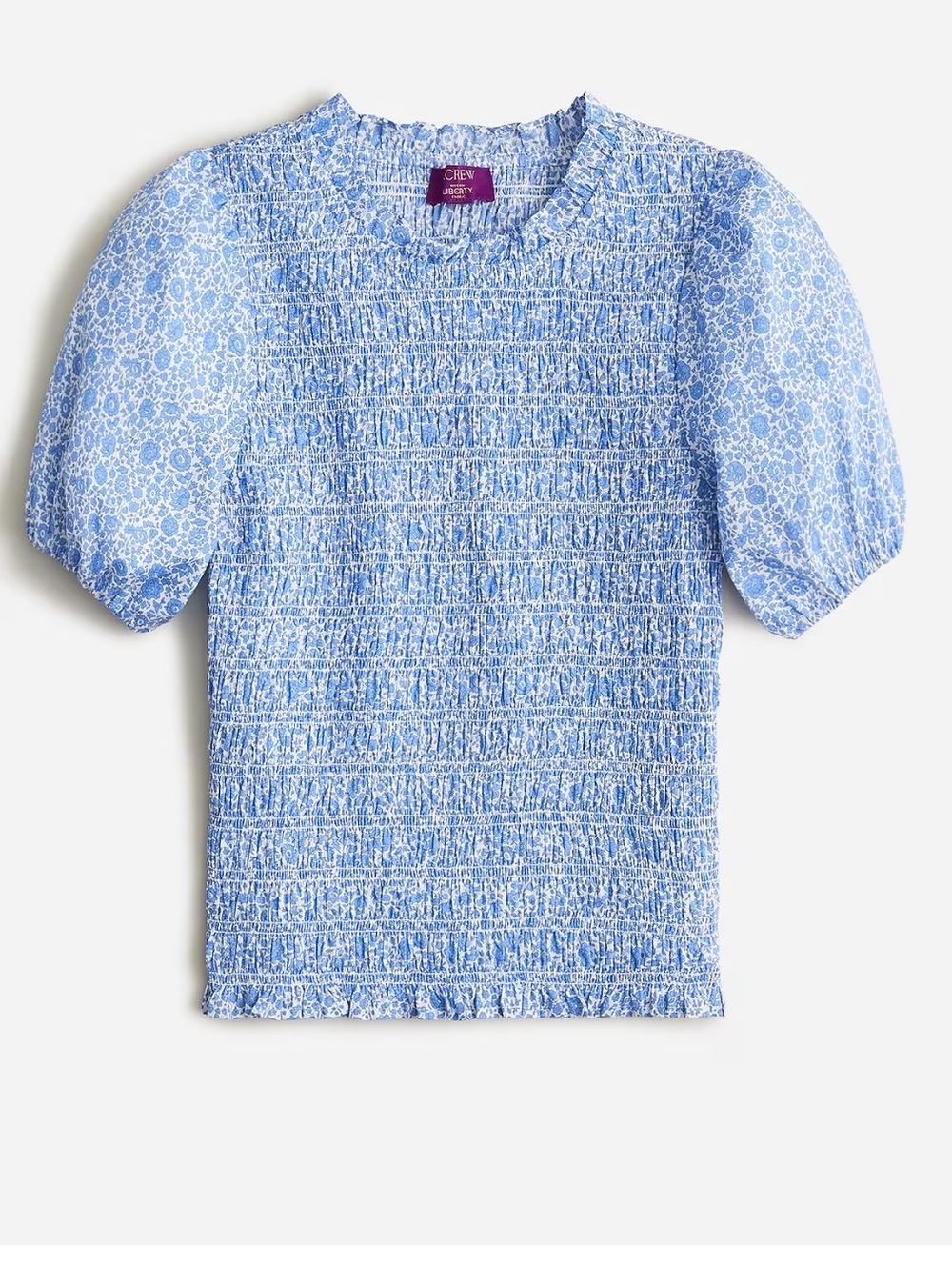 J. Crew Puff-sleeve smocked top in Liberty® D'Anjo Coast fabric Small - Picture 2 of 12